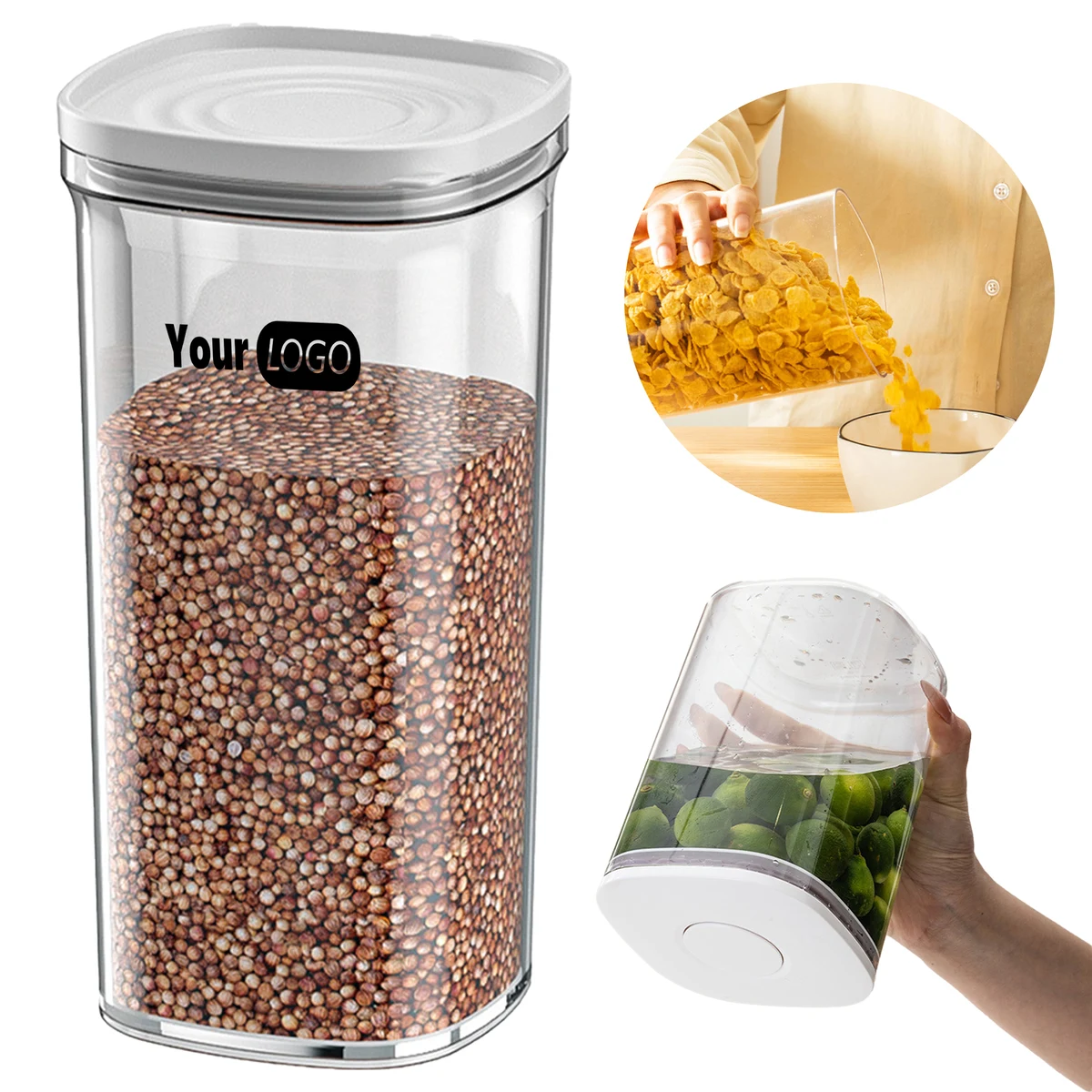 Plastic Airtight Container For Pantry Organization, custom kitchen gadget with logo imprint 1
