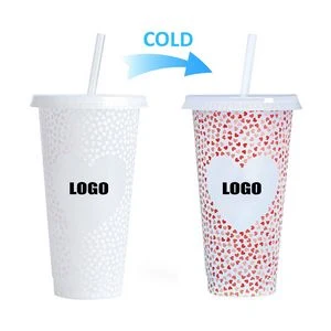 710ml Handy Heart Plastic Color Changing Cup 1