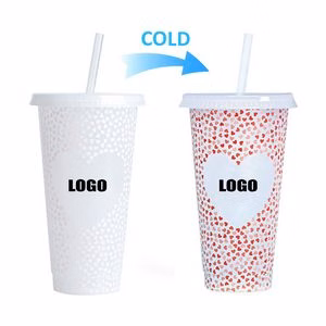 710ml Handy Heart Plastic Color Changing Cup
