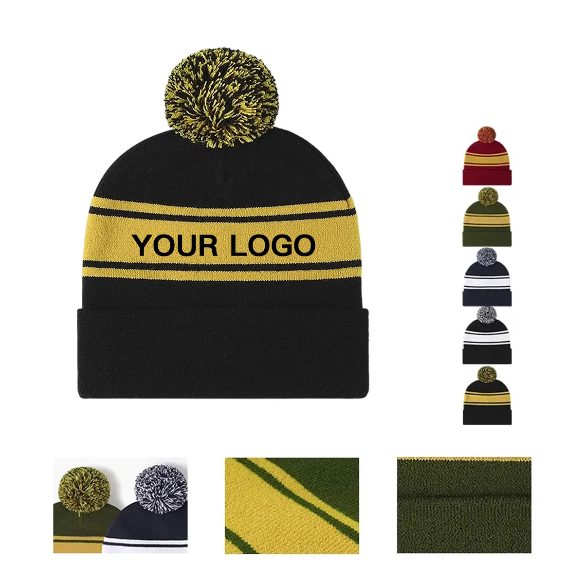 Acrylic Cuffed Knit Hat for Youth Winter Wear 1