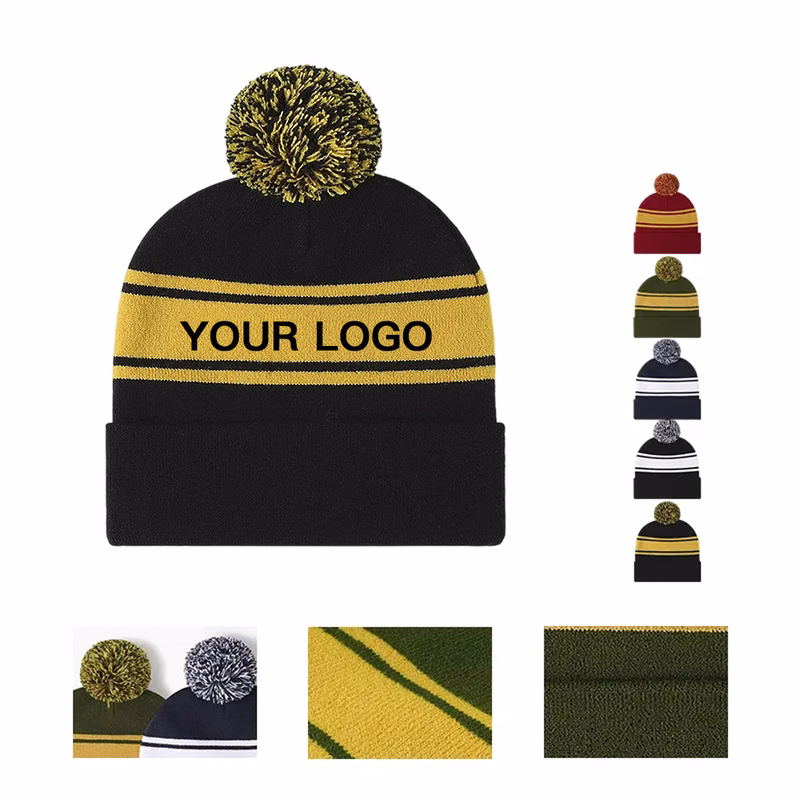 Acrylic Cuffed Knit Hat for Youth Winter Wear