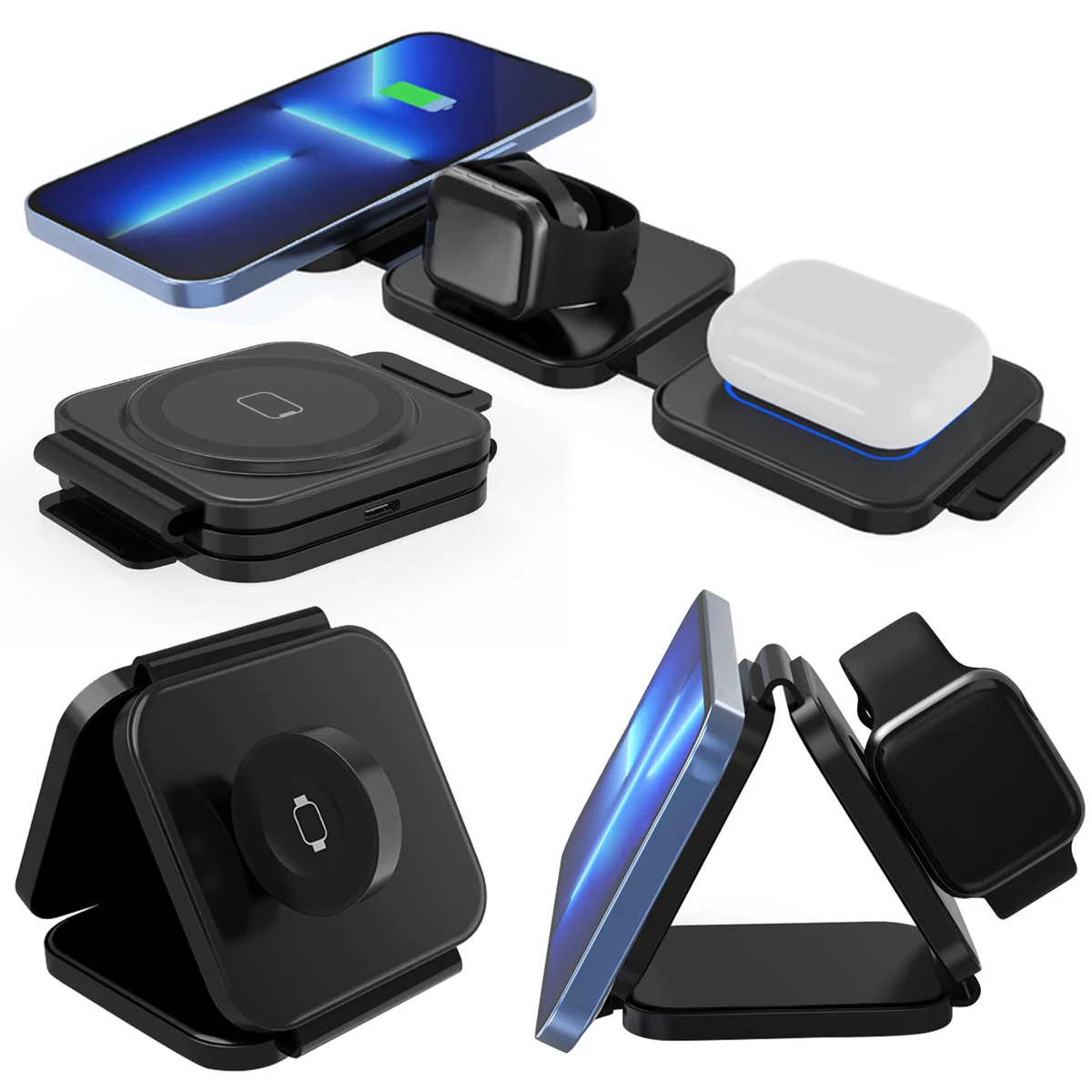 Foldable 3 In 1 Wireless Magnetic Charger Pads 1