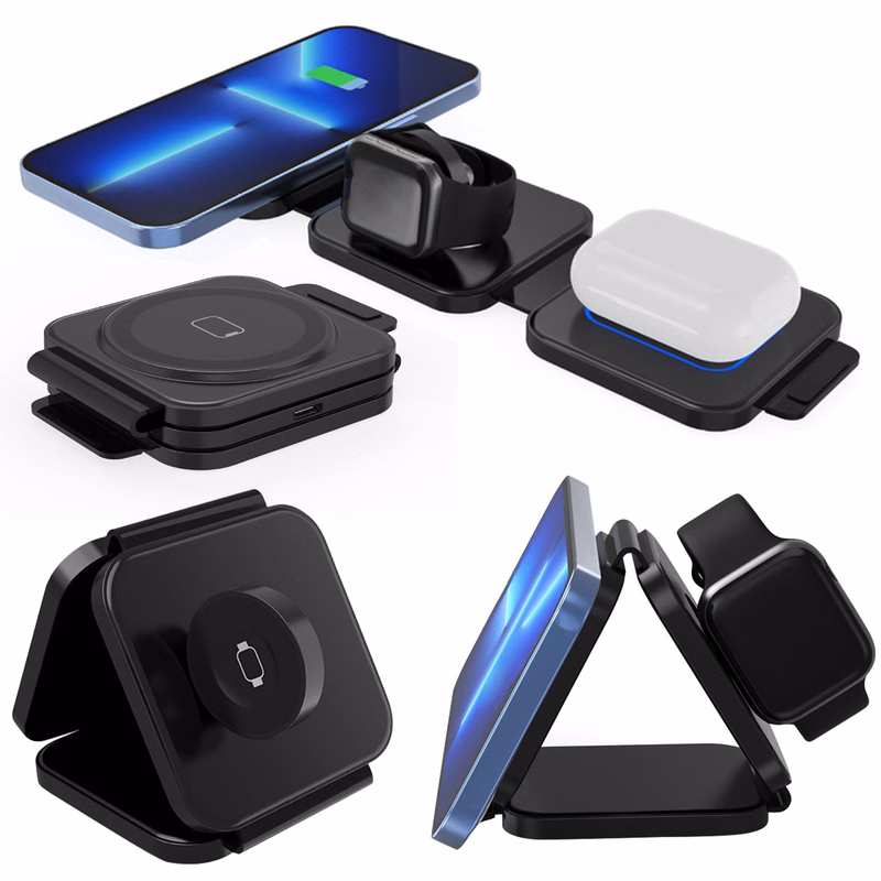 Foldable 3 In 1 Wireless Magnetic Charger Pads