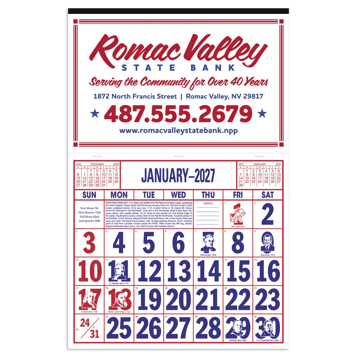 Skinner & Kennedy® Apron Style Calendar 1