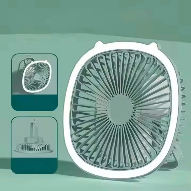 1200 mAh Rechargeable Table Fan with LED Light