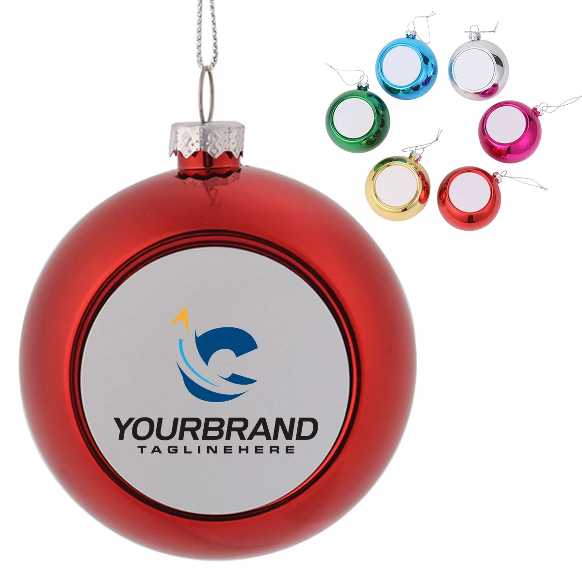 Blank Round Plastic Christmas Tree Ball Decoration 1