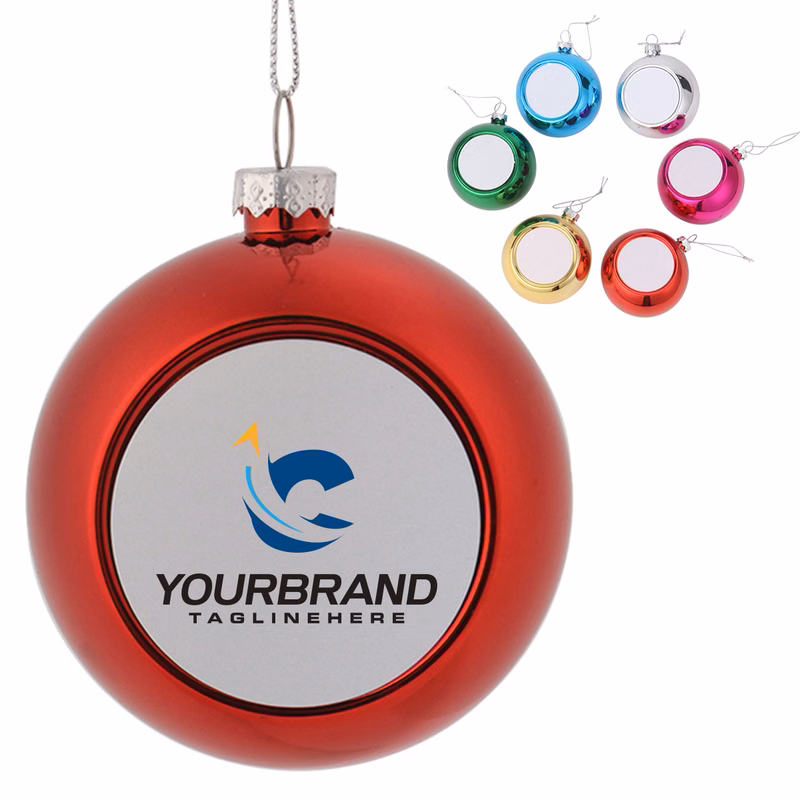 Blank Round Plastic Christmas Tree Ball Decoration
