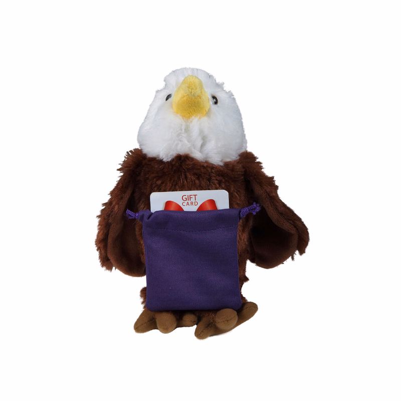 Soft Plush Sitting Eagle with Gift Card Sack