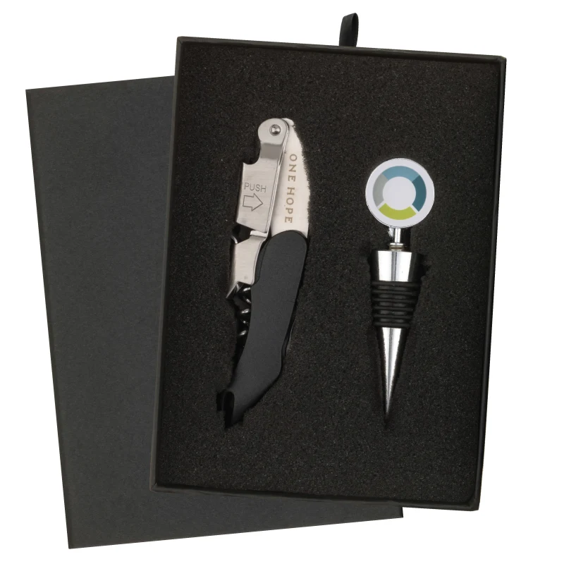 Premium Waiter's Corkscrew and Wine Stopper Gift Set 1