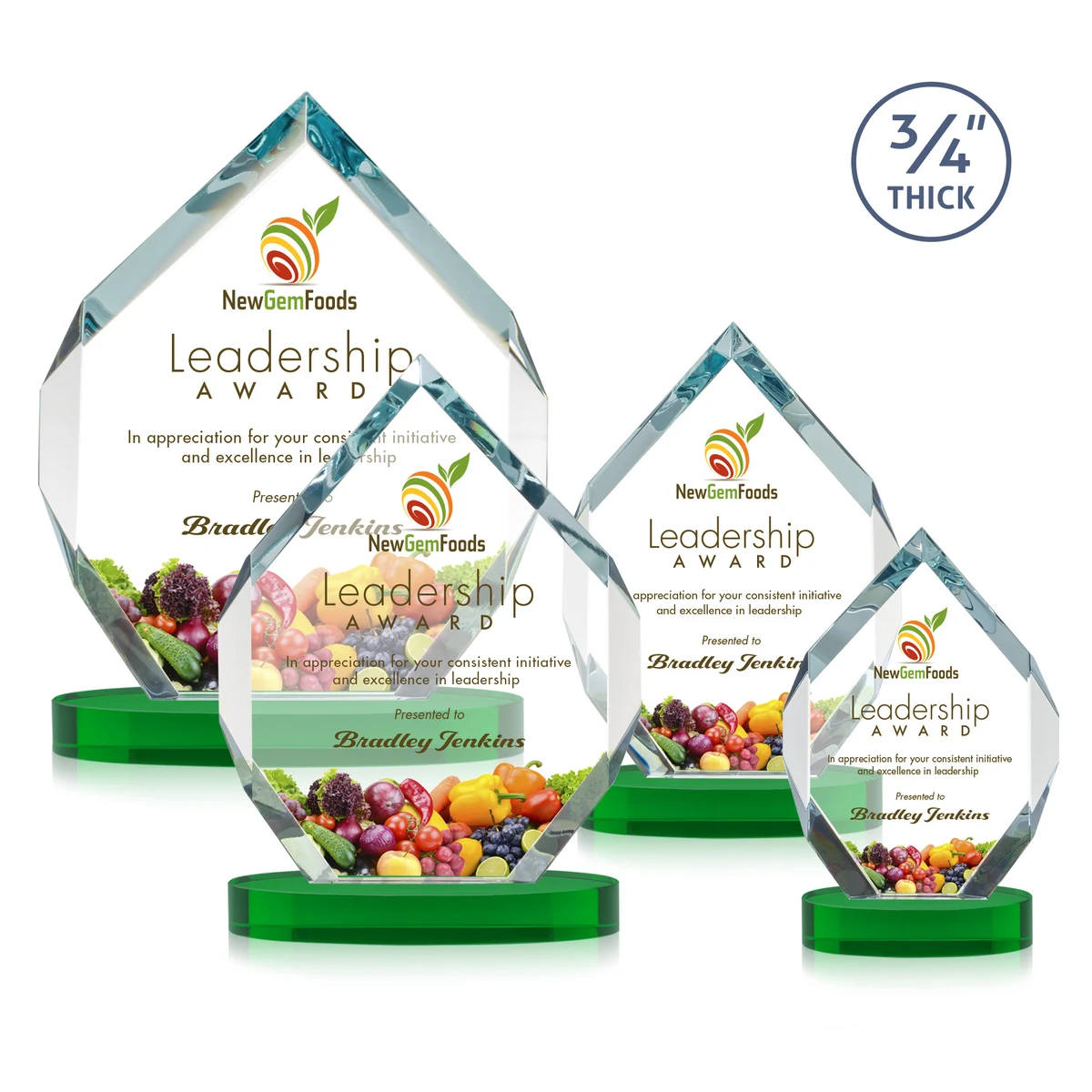 Royal Diamond VividPrint™ Award on Alberton Base - Green 1