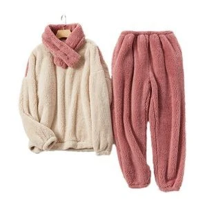 Autumn Winter Thick Coral Velvet Pajamas Set 1