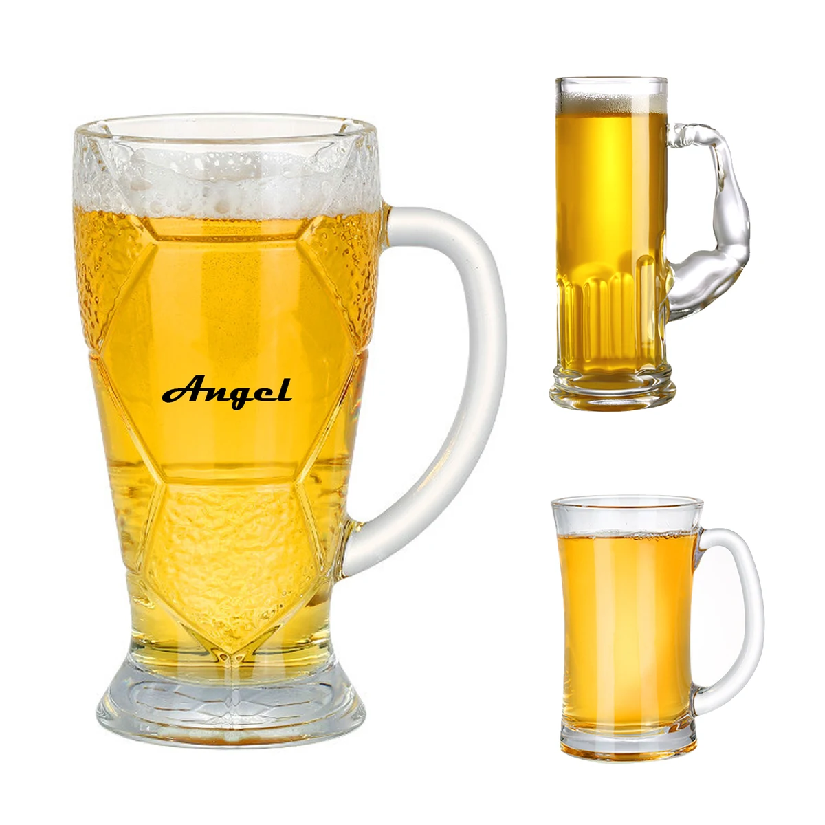 20oz & 12oz Wine Glasses Beer Mug with Handles 1
