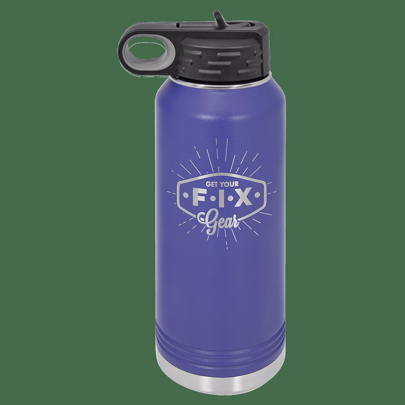 32 oz. Purple Powder Coated Laser Engraved Polar Camel Water Bottles