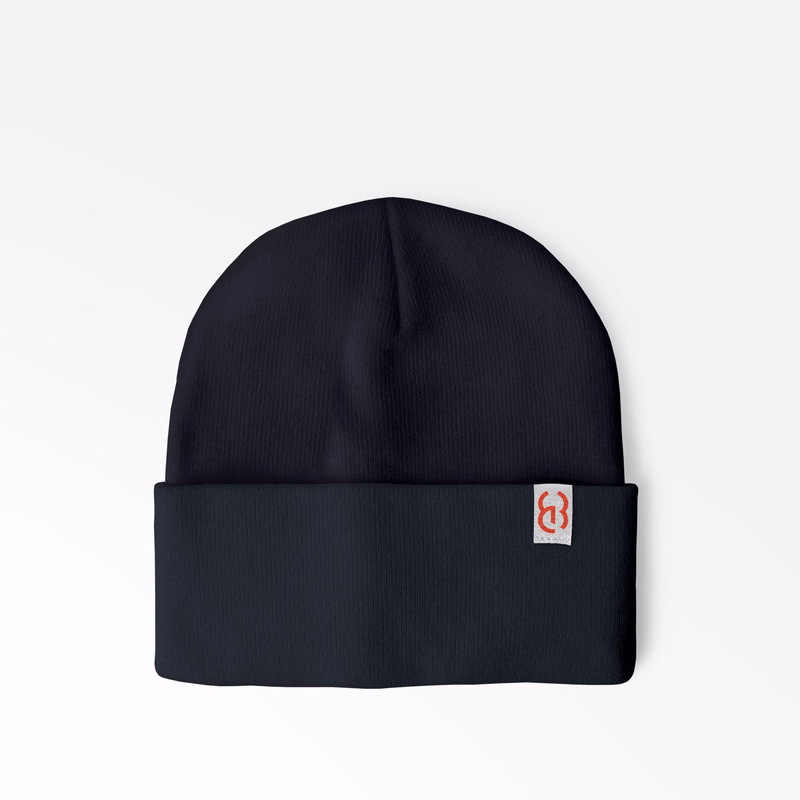 Cuffed Beanie with sewn on embroidered tag