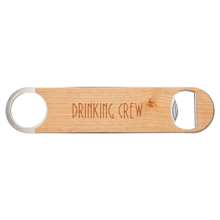 1 1/2" x 7" Bottle Opener with Wood Veneer 1