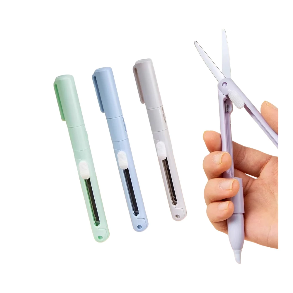 Mini Folding Scissor Pen Cutter for Safe Paper Crafting Work 1