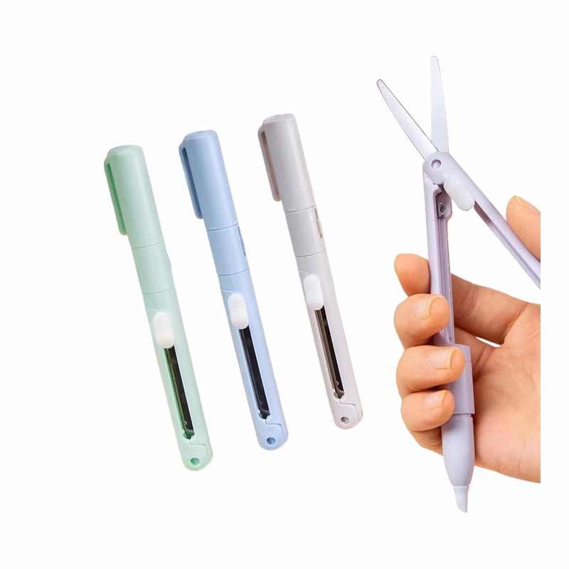 Mini Folding Scissor Pen Cutter for Safe Paper Crafting Work