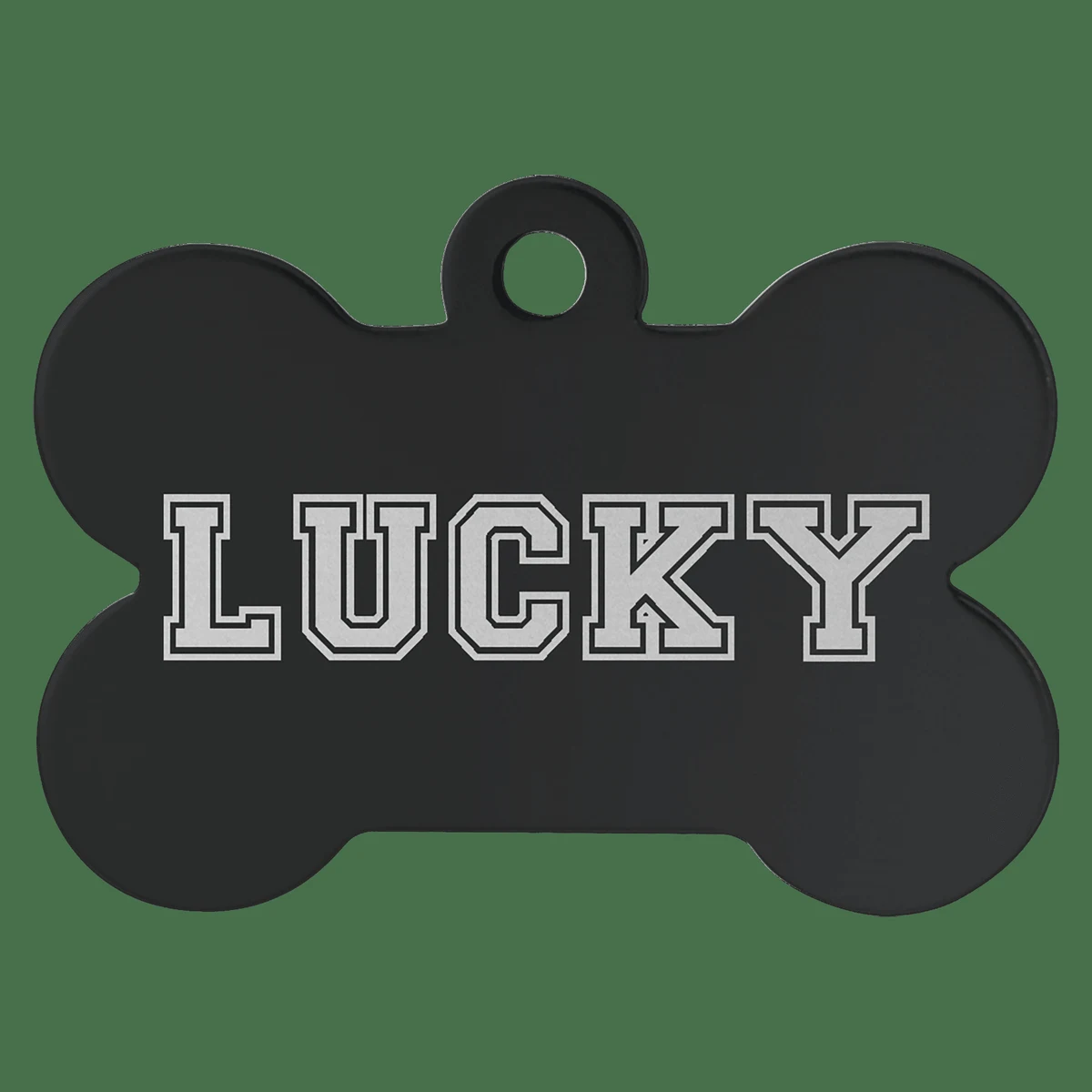 1 1/4" x 3/4" Black Anodized Aluminum Bone Pet Tag 1