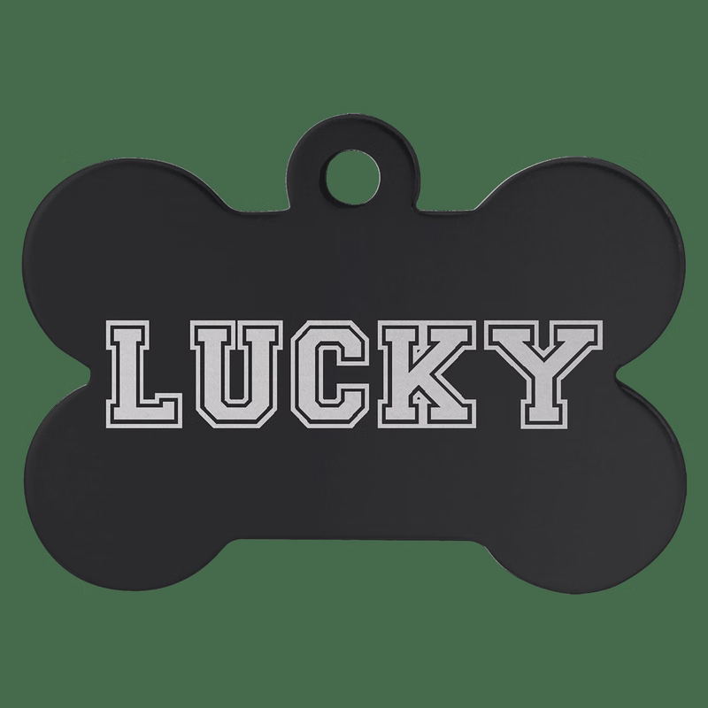 1 1/4" x 3/4" Black Anodized Aluminum Bone Pet Tag