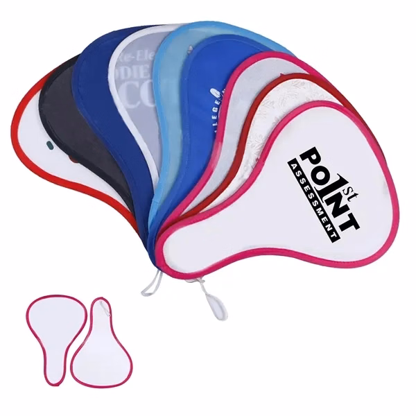 Custom 12.2 Inch Foldable Polyester Hand Fan with Storage Pouch — Outdoor Events