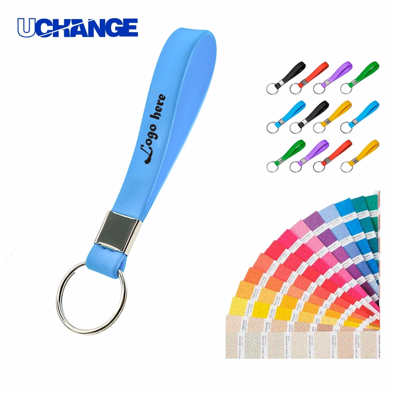 Custom Silicone Bracelet Keychain with Metal Ring