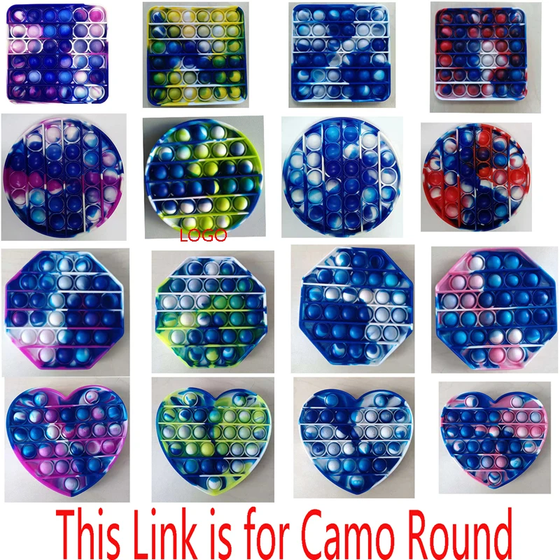 Round Camo Push Pop Bubble Sensory Toy 1