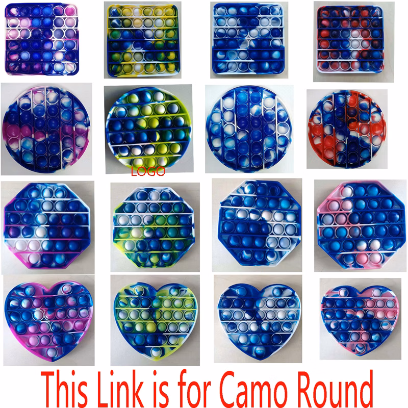 Round Camo Push Pop Bubble Sensory Toy