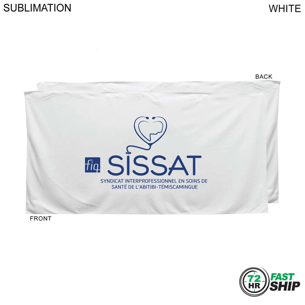 72 Hr Fast Ship - Heavier weight, Plush Velour Terry Cotton Blend White Beach Towel, 30x60 1