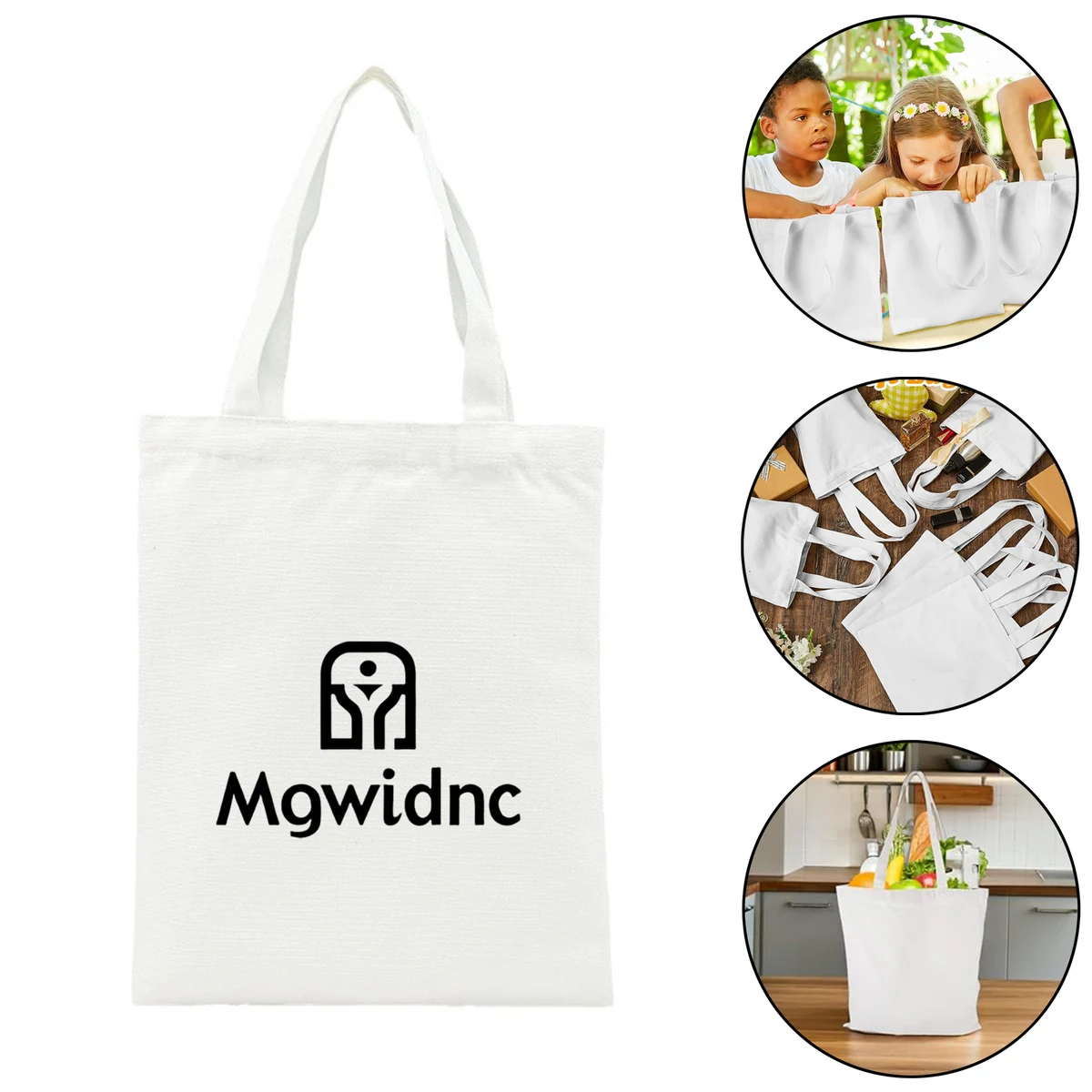Portable Handheld Canvas Tote Bag Large Capacity Corporate Event Gift Promotional Advertising., custom tote bag with logo imprint 1