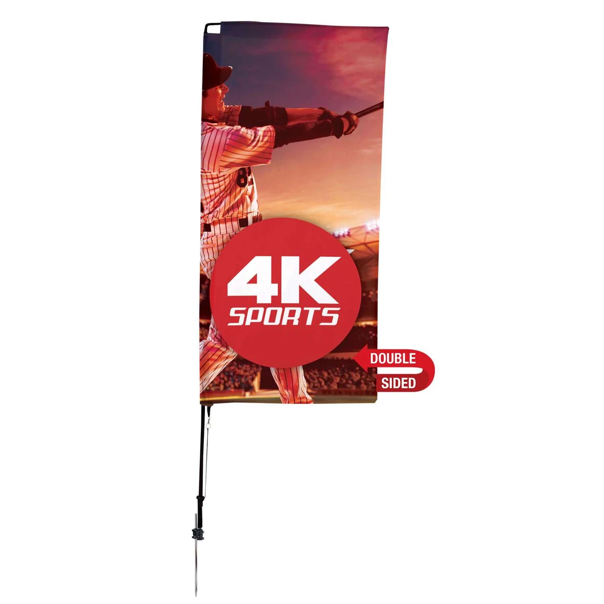 7' Streamline Rectangle Sail Sign Flag Kit (Double-Sided with Ground Spike) 1