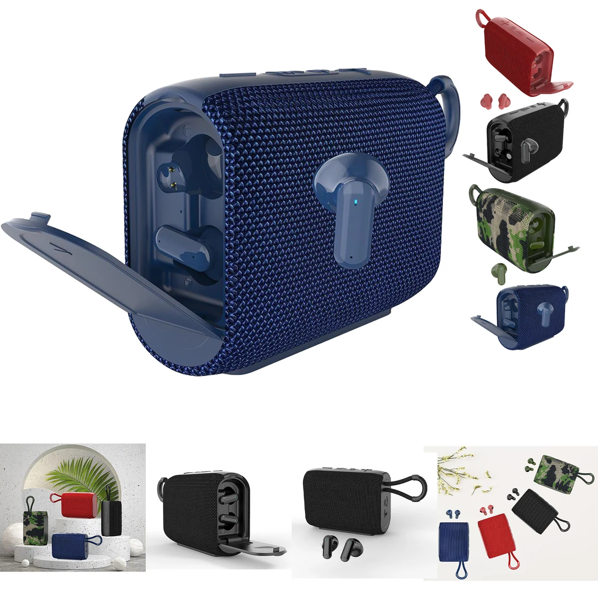Bluetooth Speaker with Built in Wireless Earbuds 1