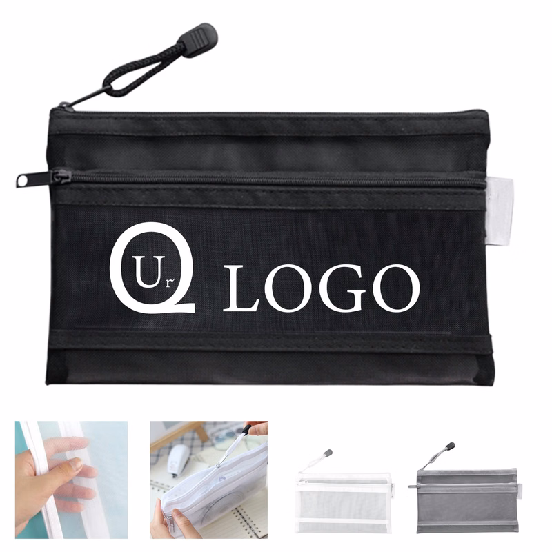 Zipper Opening Mesh Pencil Pouch
