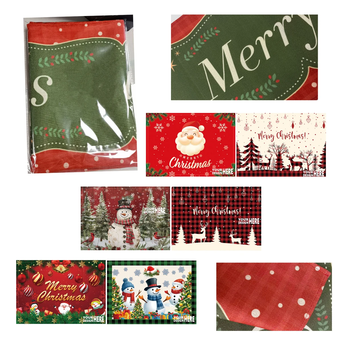 MOQ100 Christmas Linen Anti-Fouling Tablecloth 1