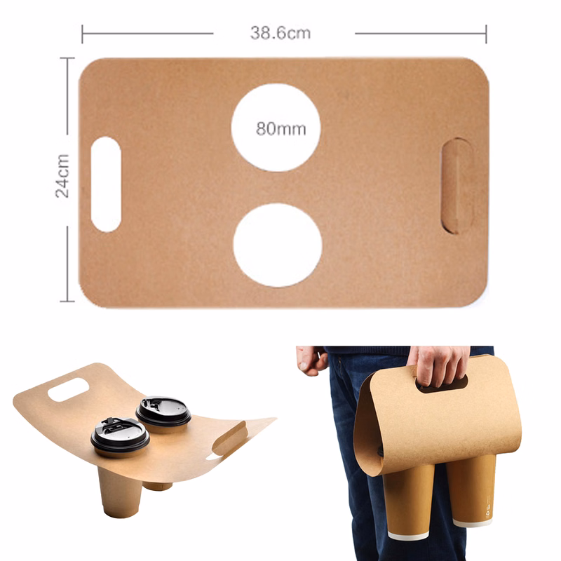 Double Cup Kraft Paperboard Holder