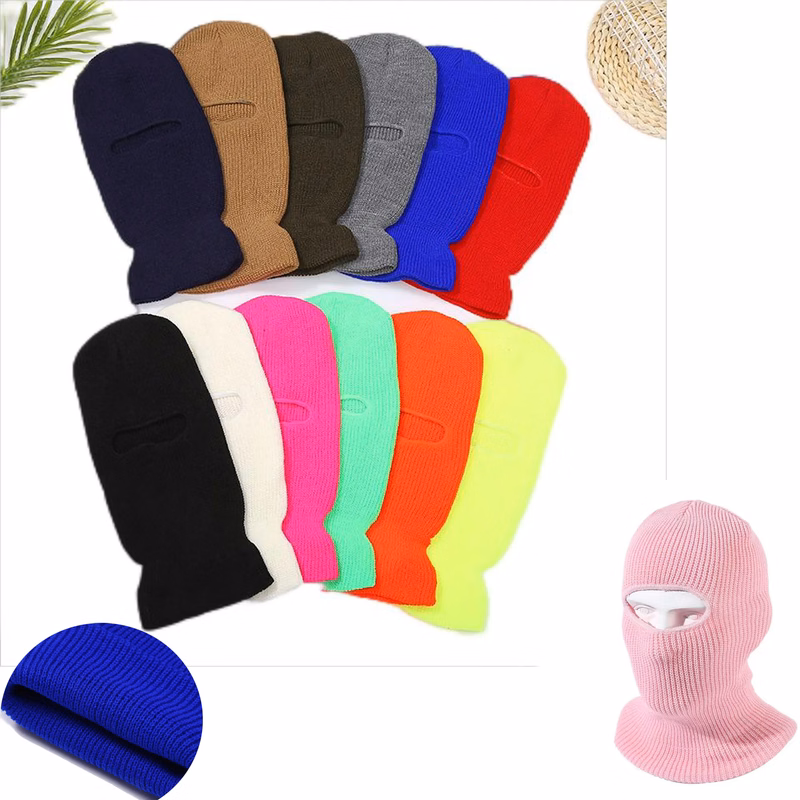 Warm Knit Cap with Face Opening