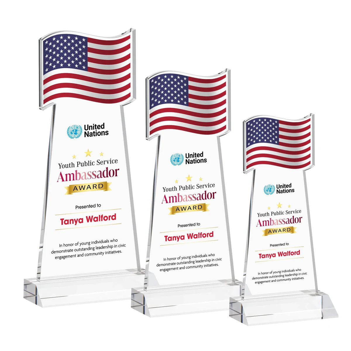 Flag VividPrint™ Award - Clear 1