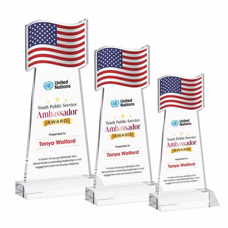 Flag VividPrint™ Award - Clear
