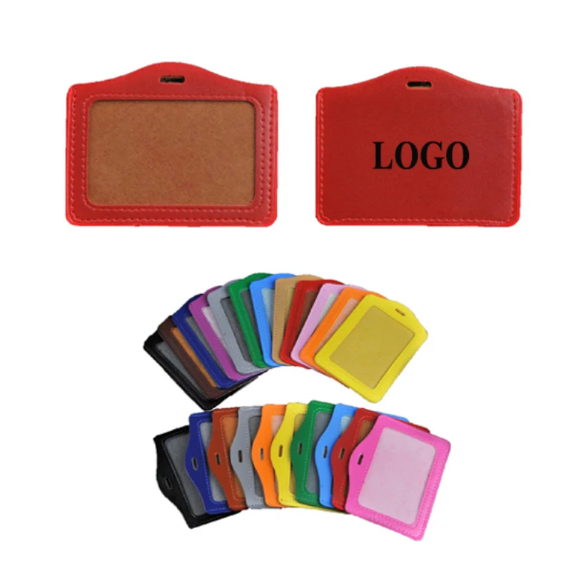 Horizontal Style PU Card Badge Holder 1