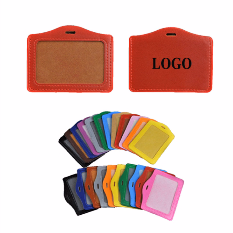 Horizontal Style PU Card Badge Holder