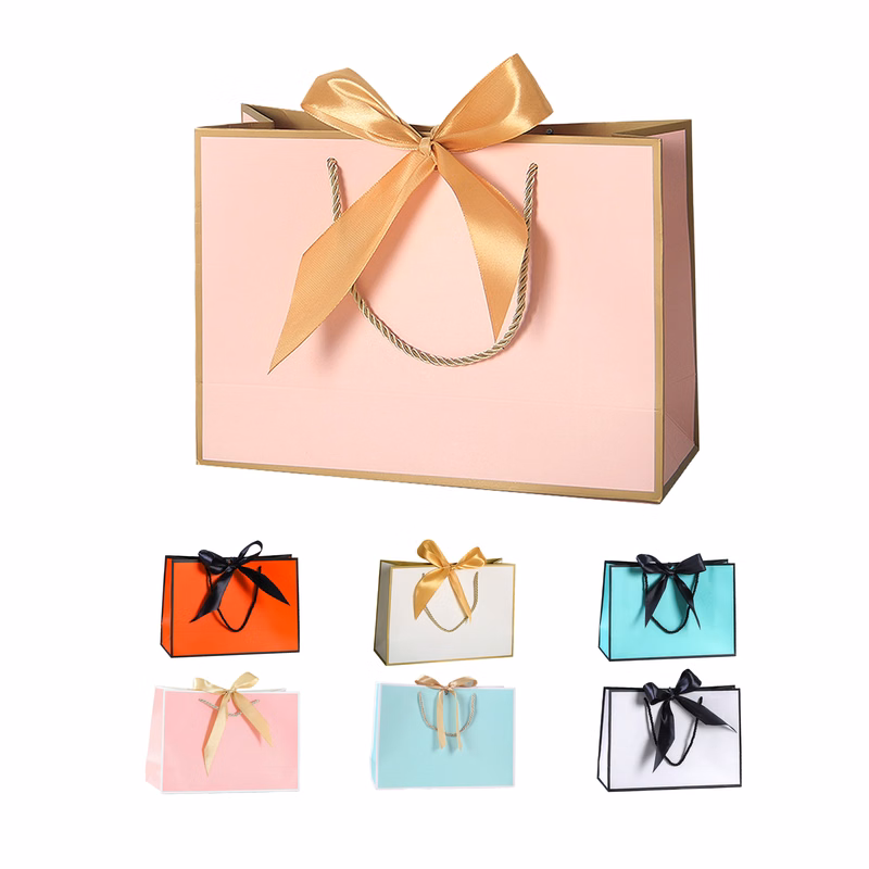 Elegant Gift Bags For Holiday With Bow Ribbon