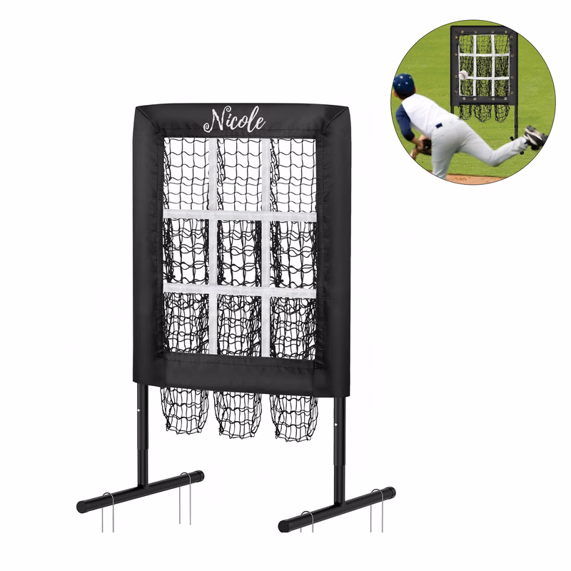 Baseball Pitching Net with 9-Hole Strike Zone