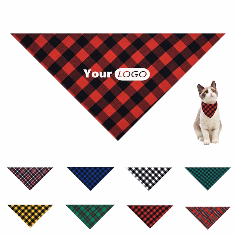 Plaid Triangle Pet Bandana