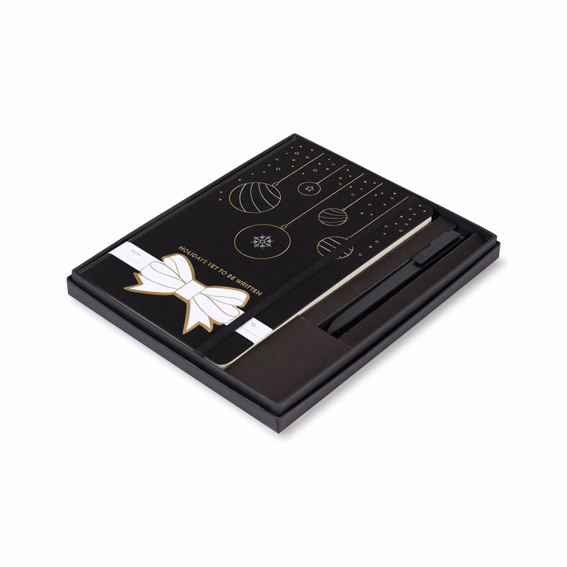 Moleskine® Hard Cover Holiday Notebook and GO Pen Gift Set