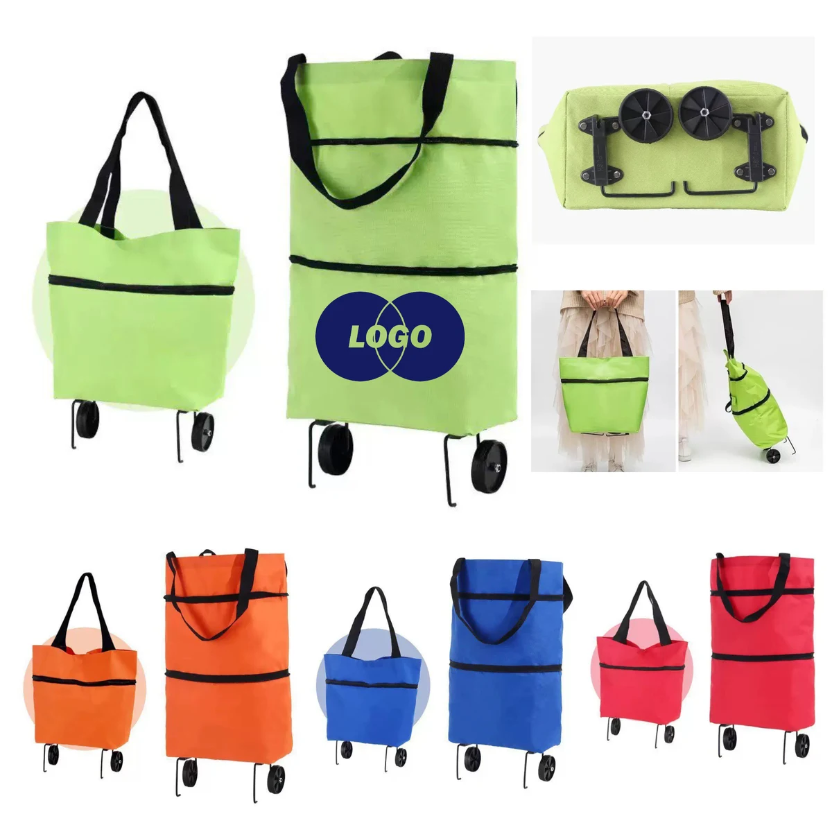 Custom Foldable Rolling Shopping Bag 1