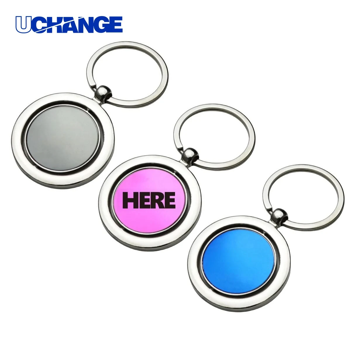 360 Rotating Spinner Metal Tag Keychain 1