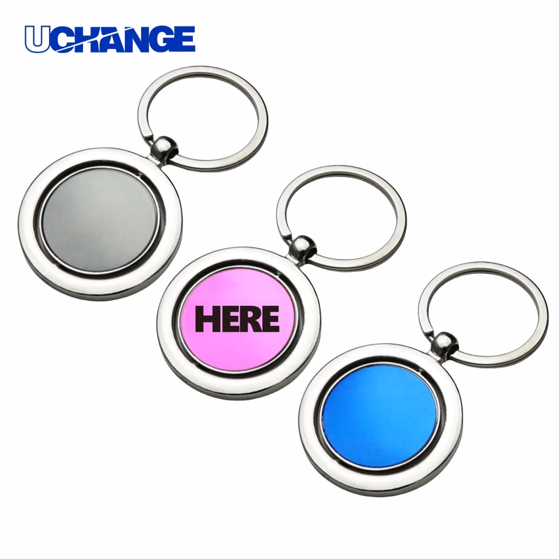 360 Rotating Spinner Metal Tag Keychain
