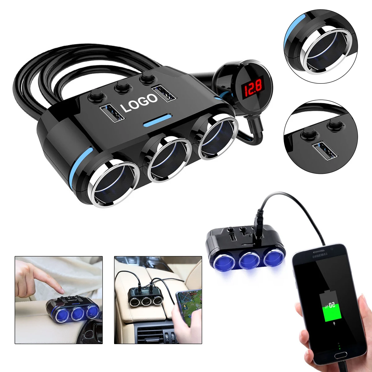 Cigarette Lighter Splitter Dual USB Car Charger 1