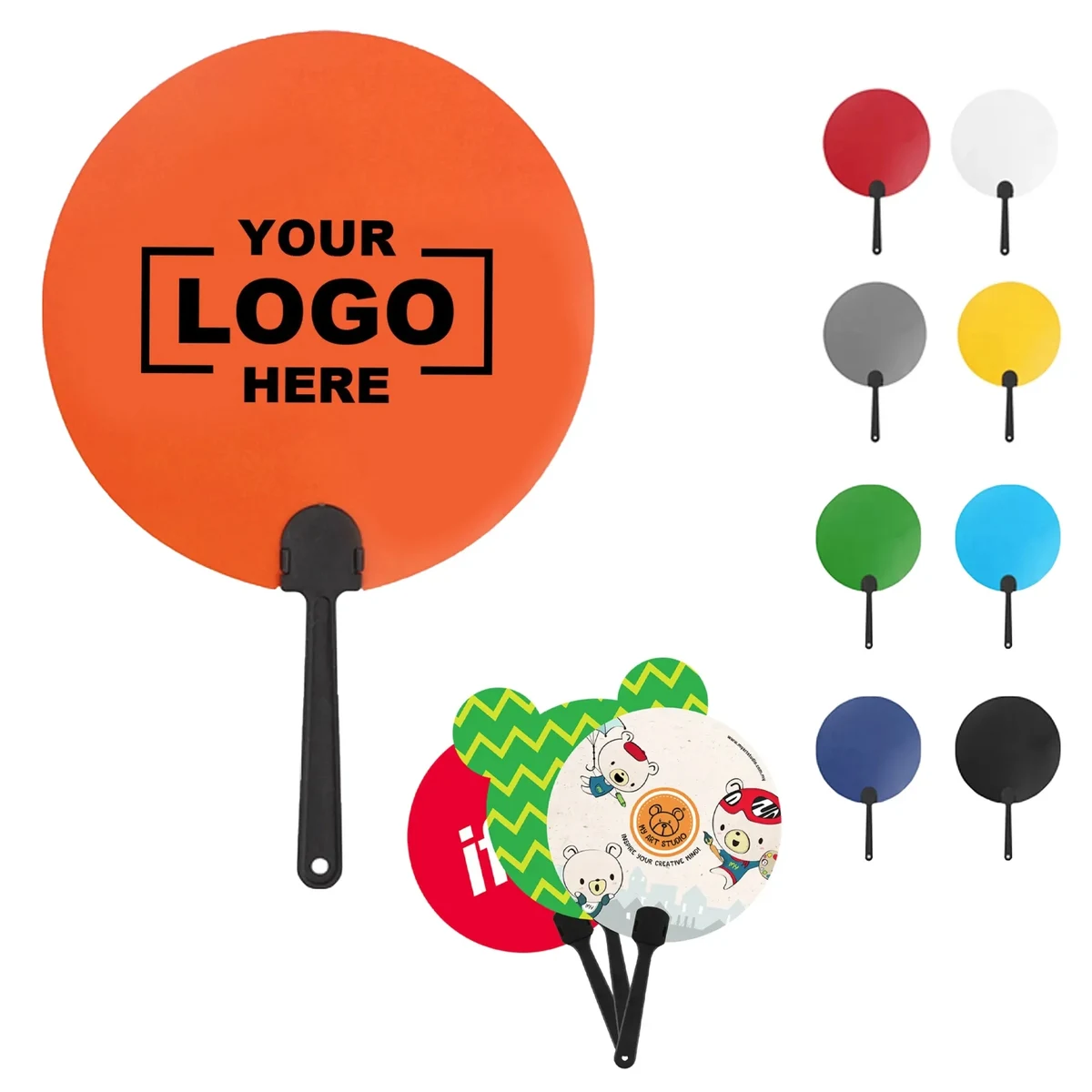 Plastic Round Handheld Fans 1