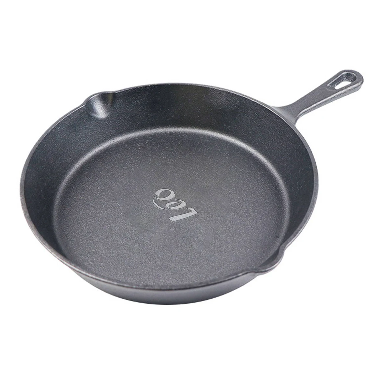 Outdoor BBQ Fry Meat Single Handle Cast Iron Round Pan 1