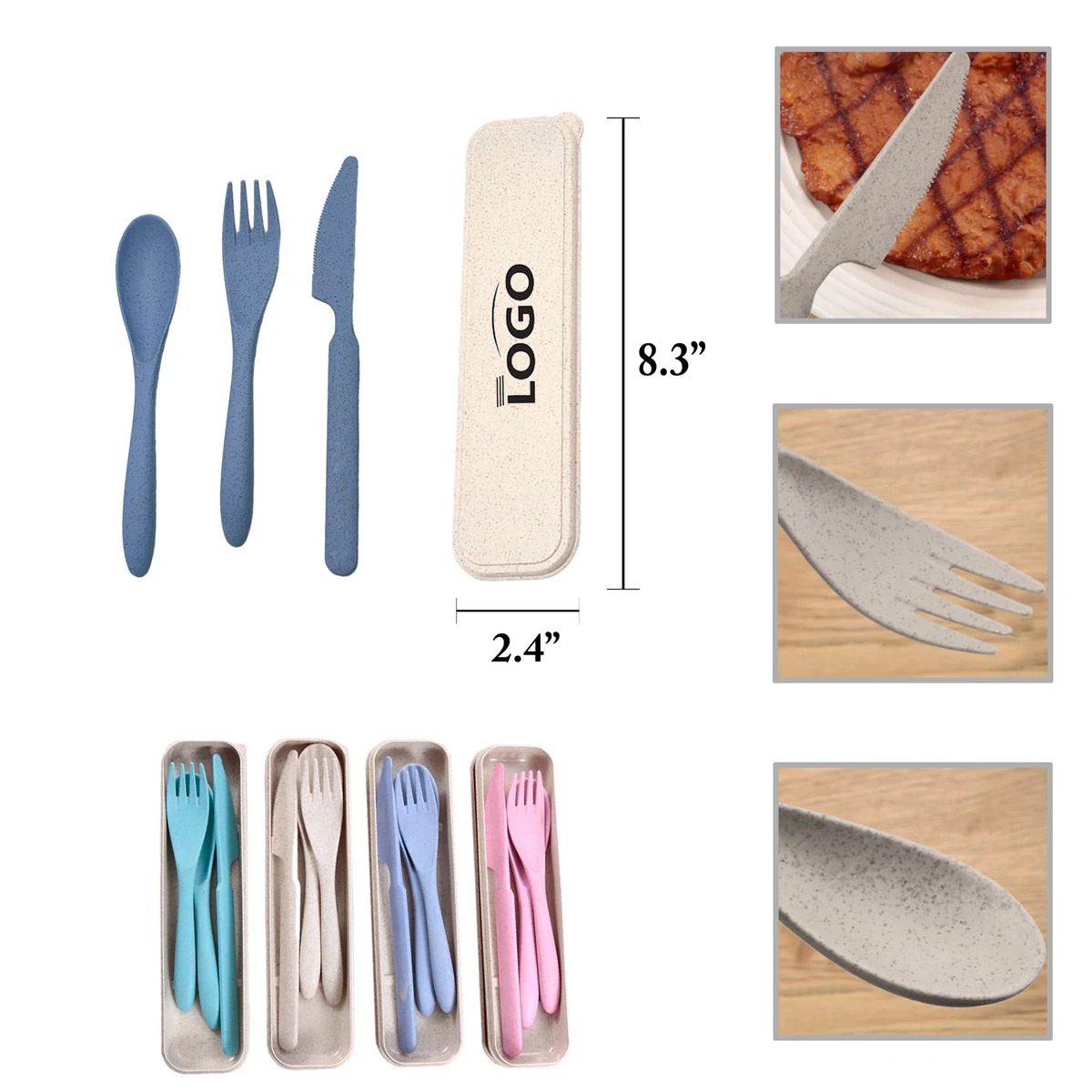 MOQ50 Eco-Friendly Wheat Straw Cutlery Set 1